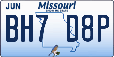 MO license plate BH7D8P
