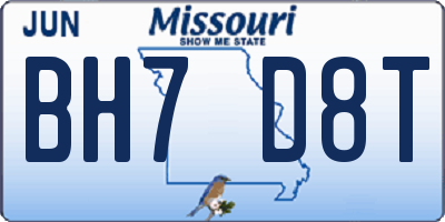 MO license plate BH7D8T