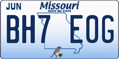 MO license plate BH7E0G