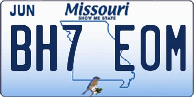 MO license plate BH7E0M