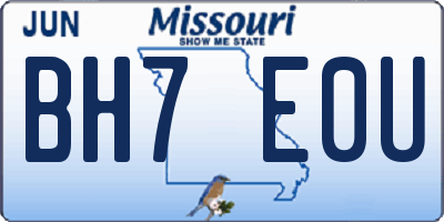 MO license plate BH7E0U
