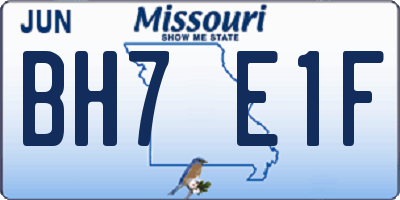 MO license plate BH7E1F