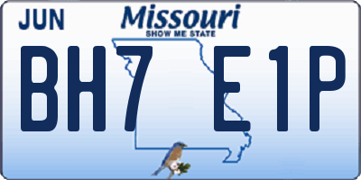MO license plate BH7E1P
