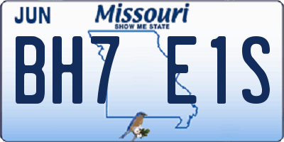 MO license plate BH7E1S