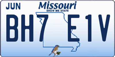 MO license plate BH7E1V