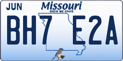 MO license plate BH7E2A