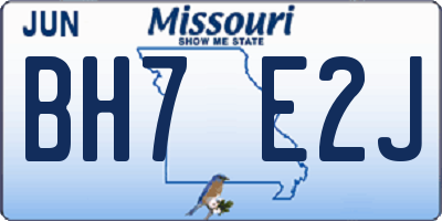 MO license plate BH7E2J