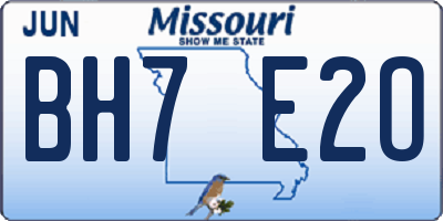MO license plate BH7E2O
