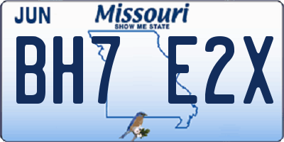 MO license plate BH7E2X