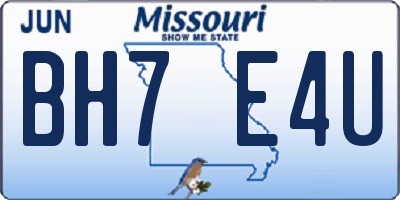 MO license plate BH7E4U