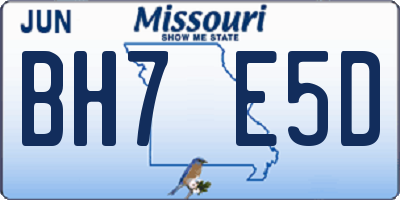 MO license plate BH7E5D