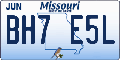 MO license plate BH7E5L