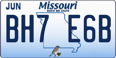 MO license plate BH7E6B