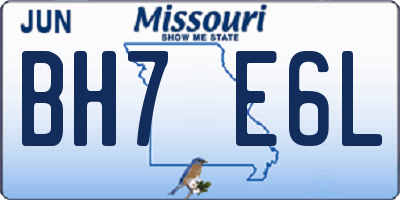 MO license plate BH7E6L