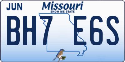 MO license plate BH7E6S