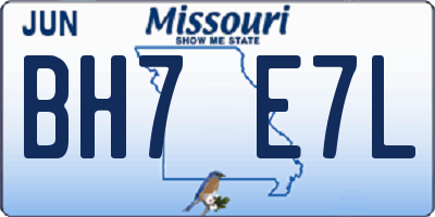 MO license plate BH7E7L