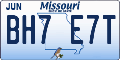 MO license plate BH7E7T