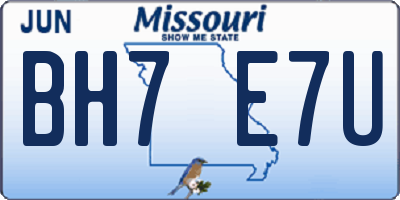 MO license plate BH7E7U