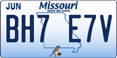 MO license plate BH7E7V