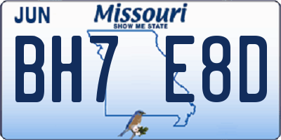 MO license plate BH7E8D
