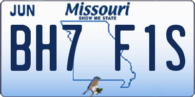 MO license plate BH7F1S