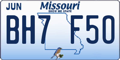 MO license plate BH7F5O