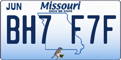 MO license plate BH7F7F