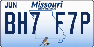 MO license plate BH7F7P