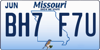 MO license plate BH7F7U