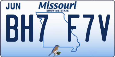 MO license plate BH7F7V