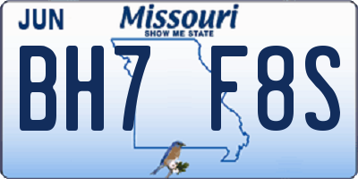 MO license plate BH7F8S