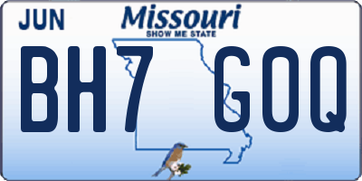 MO license plate BH7G0Q