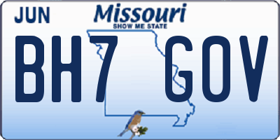 MO license plate BH7G0V