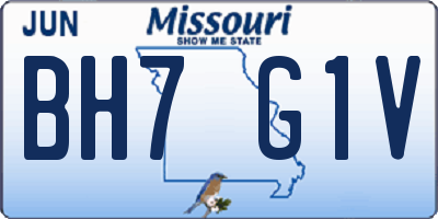 MO license plate BH7G1V