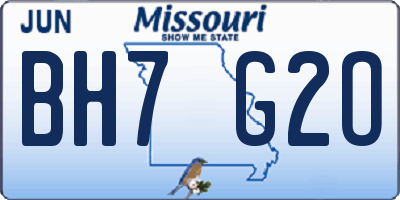 MO license plate BH7G2O