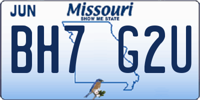 MO license plate BH7G2U