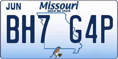 MO license plate BH7G4P