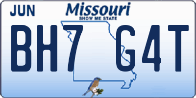 MO license plate BH7G4T