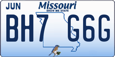 MO license plate BH7G6G