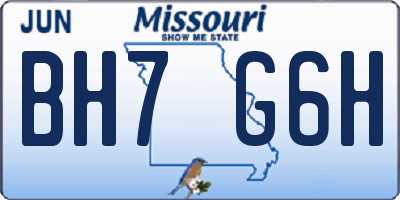 MO license plate BH7G6H