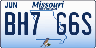 MO license plate BH7G6S