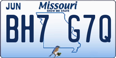 MO license plate BH7G7Q