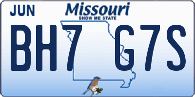 MO license plate BH7G7S