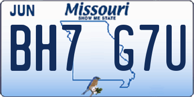 MO license plate BH7G7U