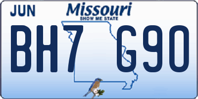 MO license plate BH7G9O