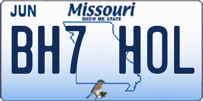 MO license plate BH7H0L