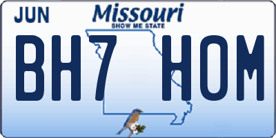 MO license plate BH7H0M