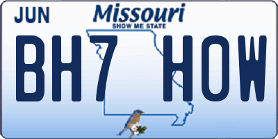 MO license plate BH7H0W