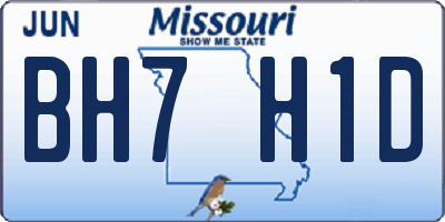 MO license plate BH7H1D