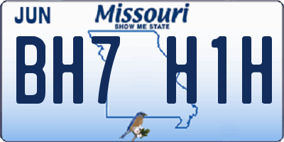 MO license plate BH7H1H
